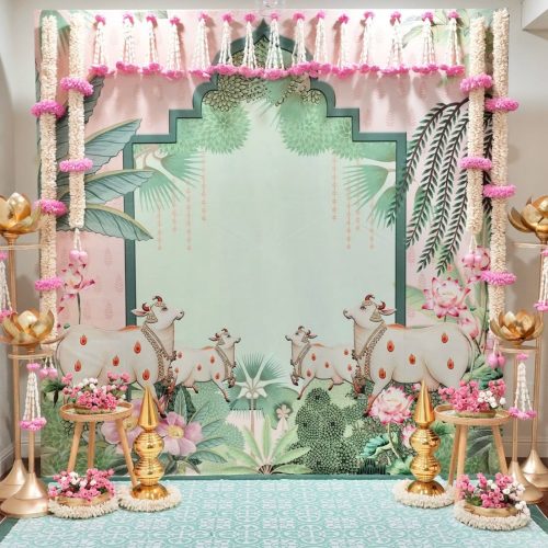 Pooja back drop decoration