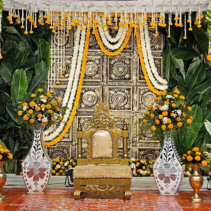 Pooja back drop decoration